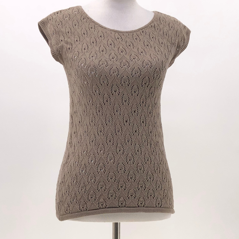 banana republic open knit sweater brown sz S small
